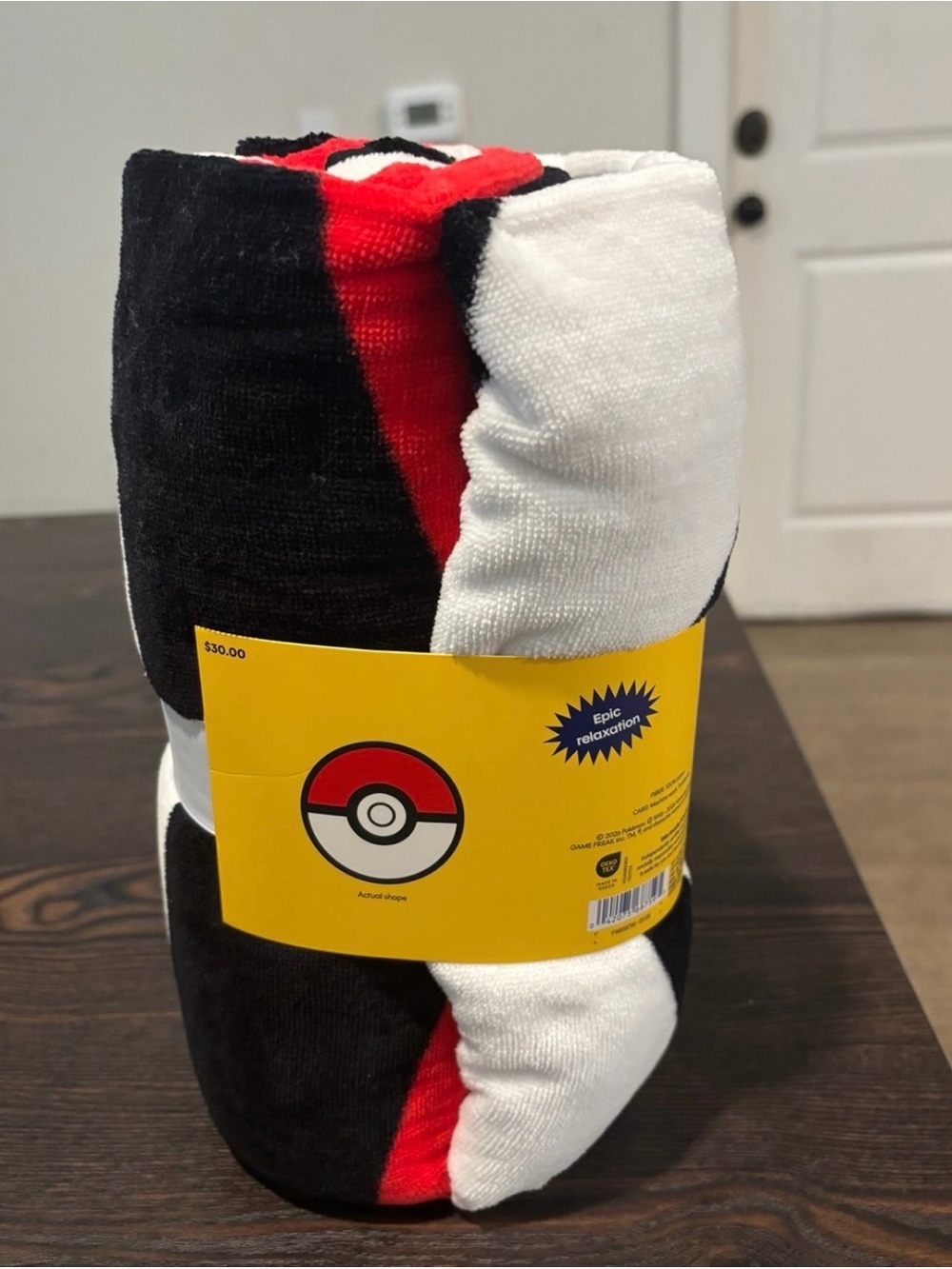 Pokemon Black White Red Plush towel